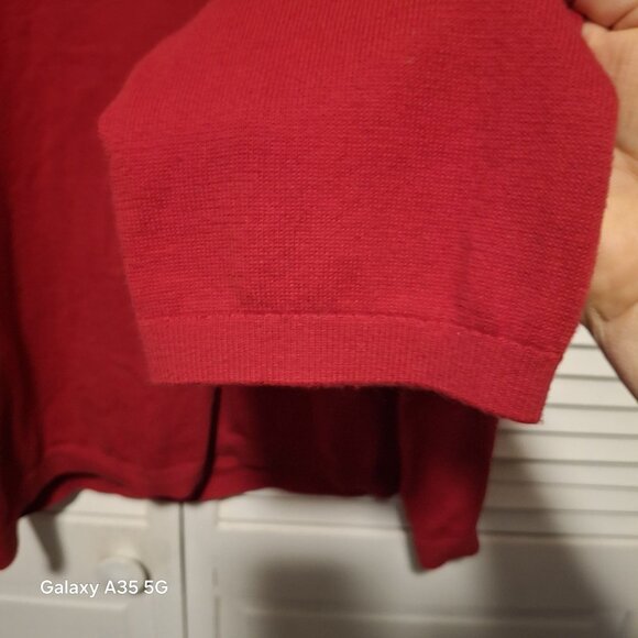 Talbots Plus Women's Red V-Neck Sweater 2X Classic Elegant Office Business - Picture 3 of 8